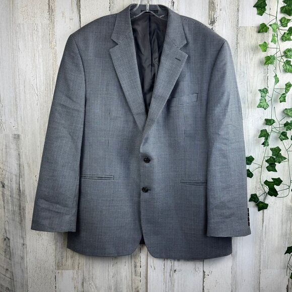 Lauren Ralph Lauren Blazer Sport Coat Mens 46R Gray Silk Wool Jacket - Picture 1 of 9